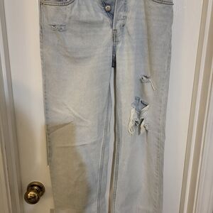 H&M DENIM Light Blue Distressed Jeans